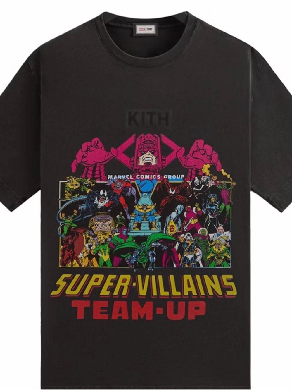 Kith Black Graphic Tee with Multicolor Marvel Super-Villains Print